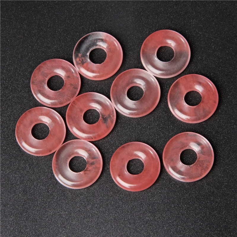 Miniatura: 18MM Fashion Peace Buckle Large Hole Quartz Agate Bead Natural Stone 16 Colors 