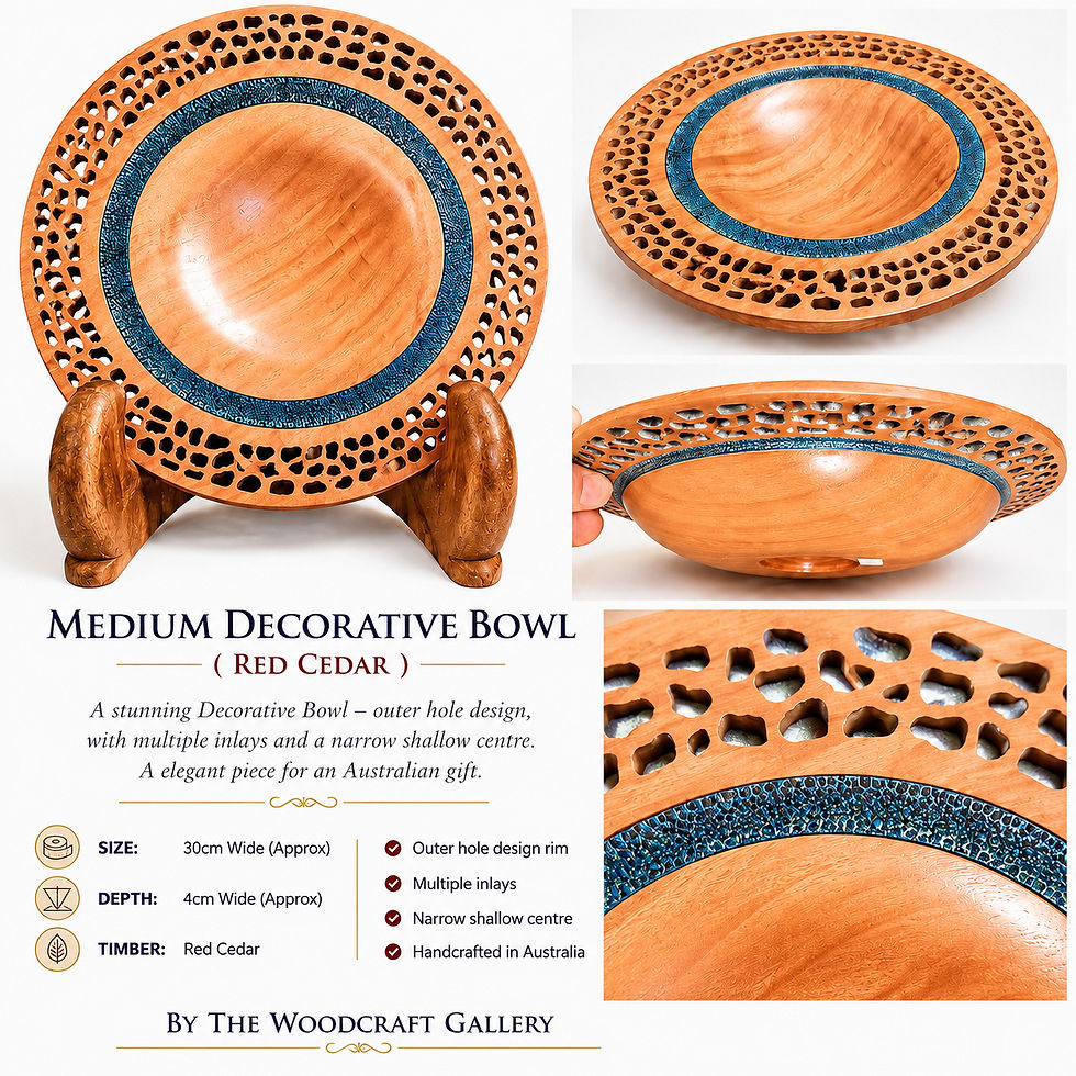 Thumbnail: MEDIUM DECORATIVE BOWL  (RED CEDAR ) -  
