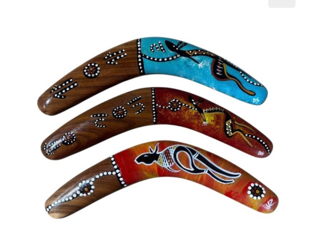Hand Painted Animal 12 Inch Boomerang
