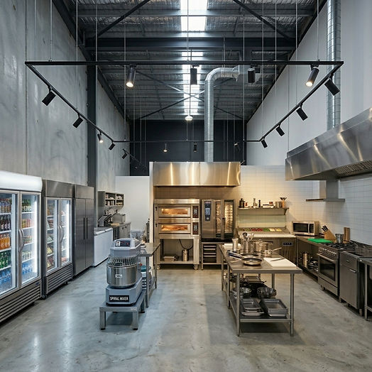 All restaurant equipment are placed at one place