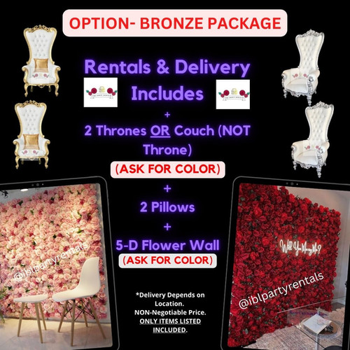 NY or NJ Delivery of BRONZE Package Baby Shower Chairs