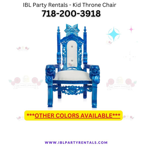 Kid Throne Chair (Blue/White) DELIVERY NOT INCLUDED Baby Shower Chairs