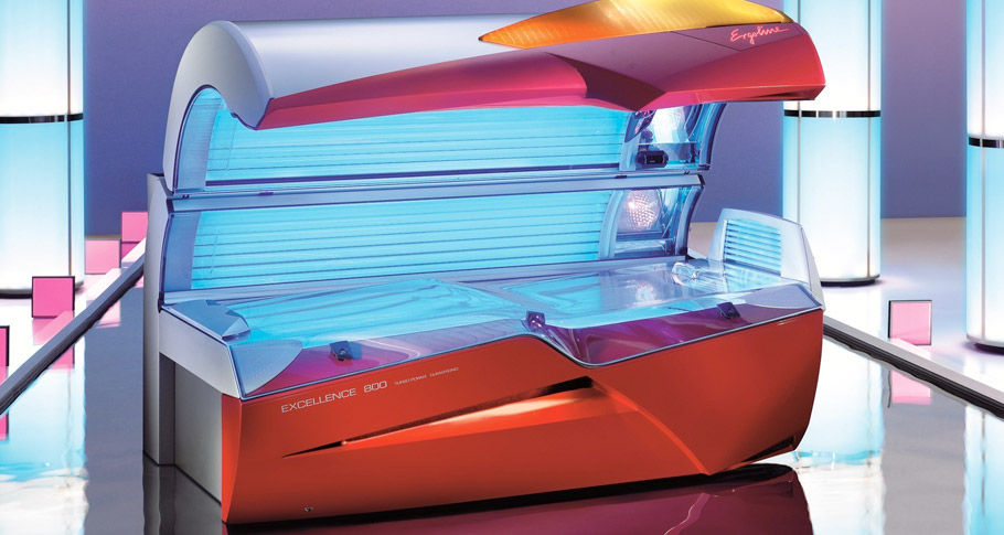 Modern tanning bed at a personalised tanning salon