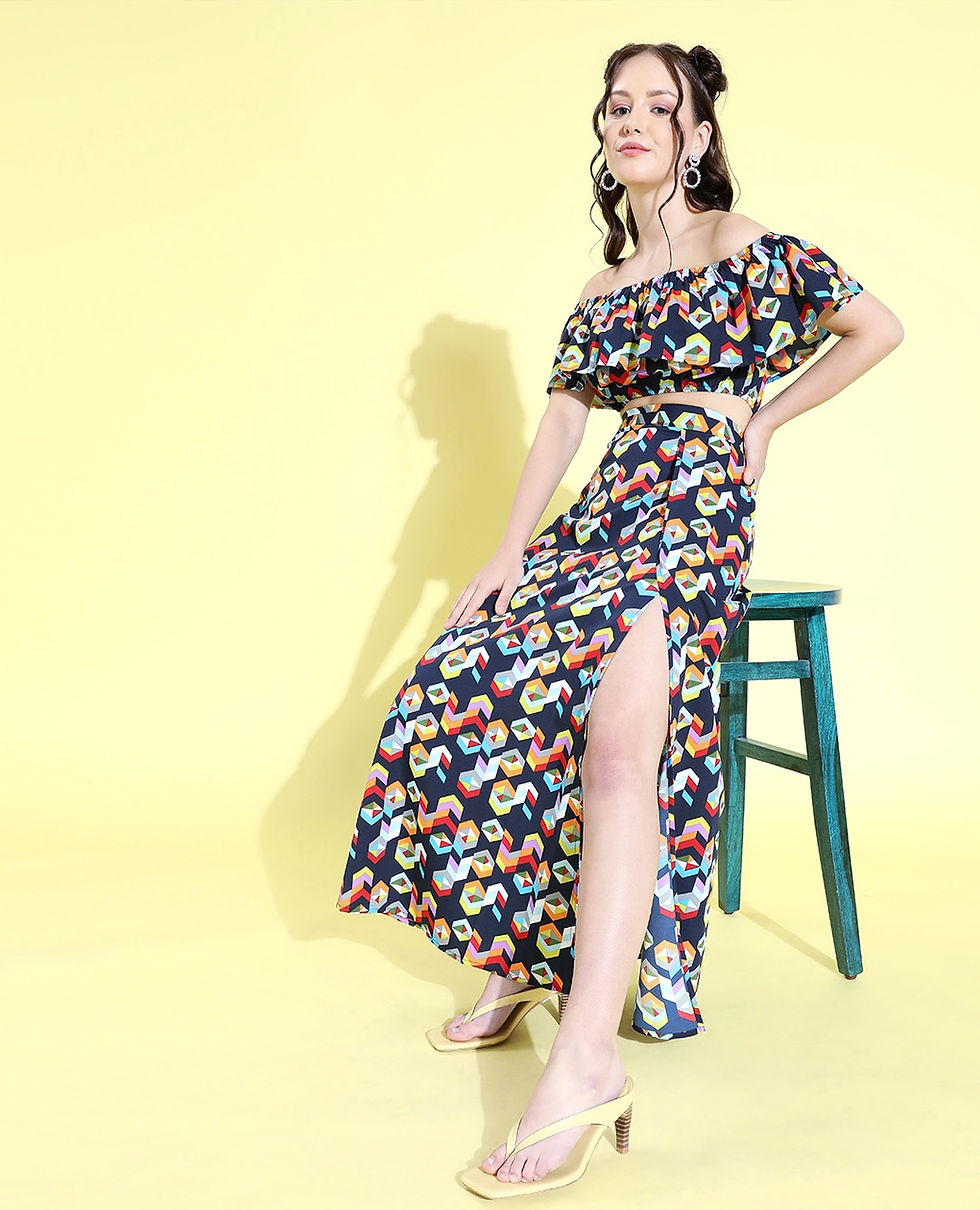Thumbnail: Geometric Vibrant Two Piece Dress