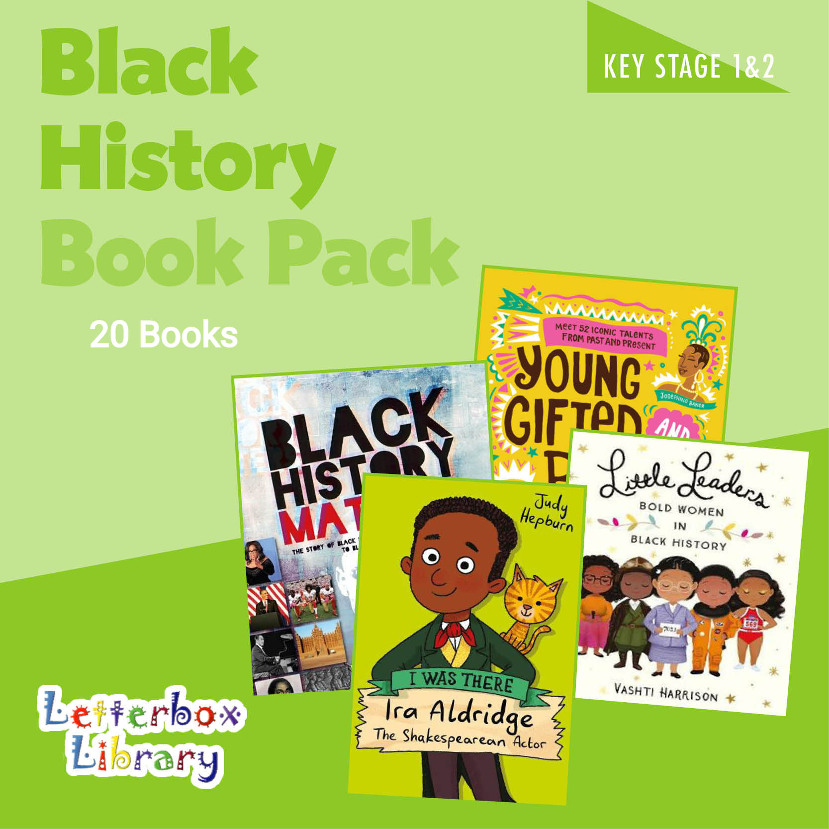 Black History Key Stage 1 & 2 book pack image showing four books covers.