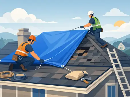 How to Tarp Roof Damage Safely