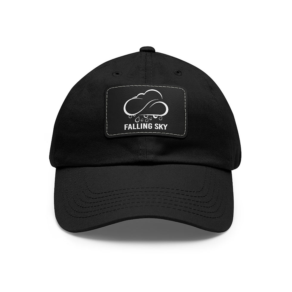 Thumbnail: black Baseball cap with Falling Sky logo on black patch