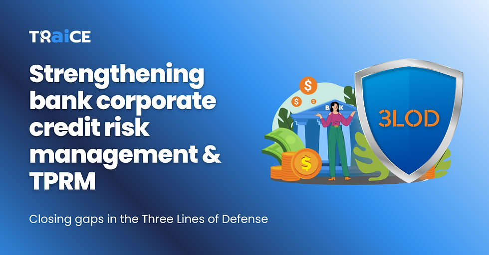 Strengthening bank corporate credit risk management & TPRM - Closing gaps in the Three Lines of Defense