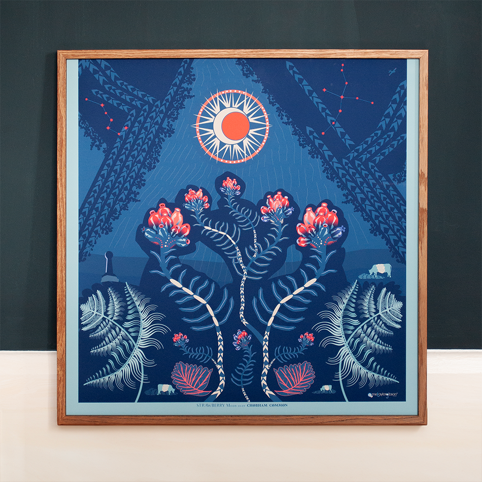 Thumbnail: STRAWBERRY MOON OVER CHOBHAM COMMON Limited Edition Print