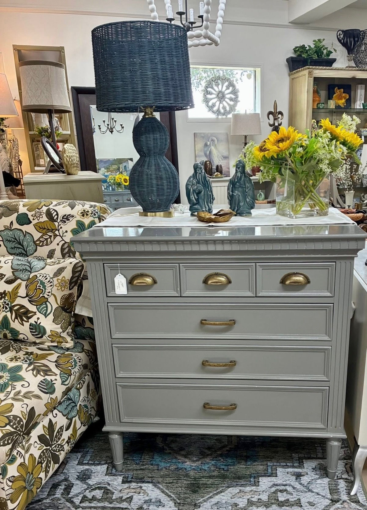 Four drawer Soft Gray/blue Chest
