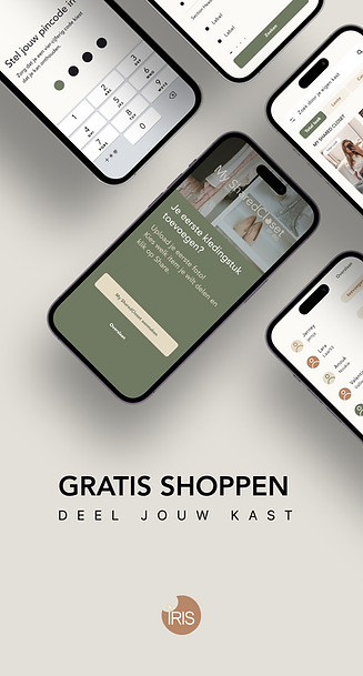 Mock up schermen van App- My ShredCloset