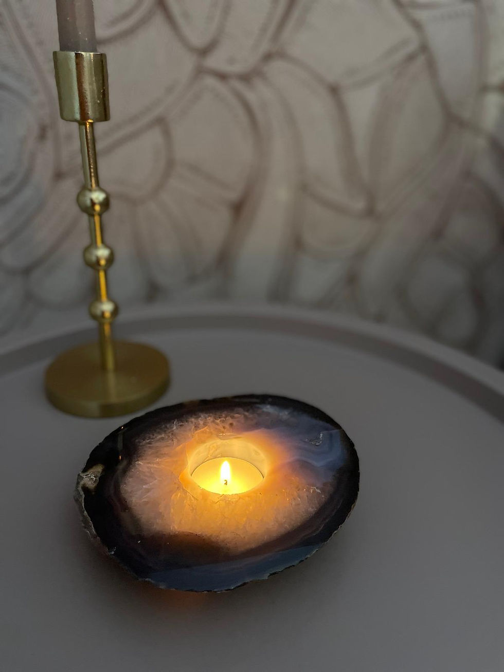 Thumbnail: Agaatschijf waxines 1 gat