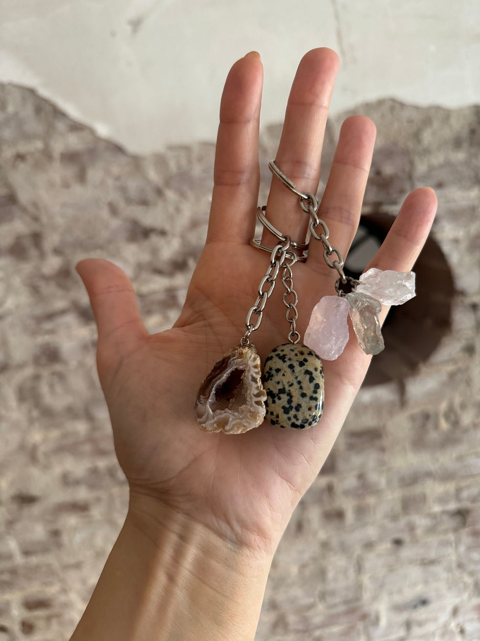 Thumbnail: Agaat Geode Sleutelhanger