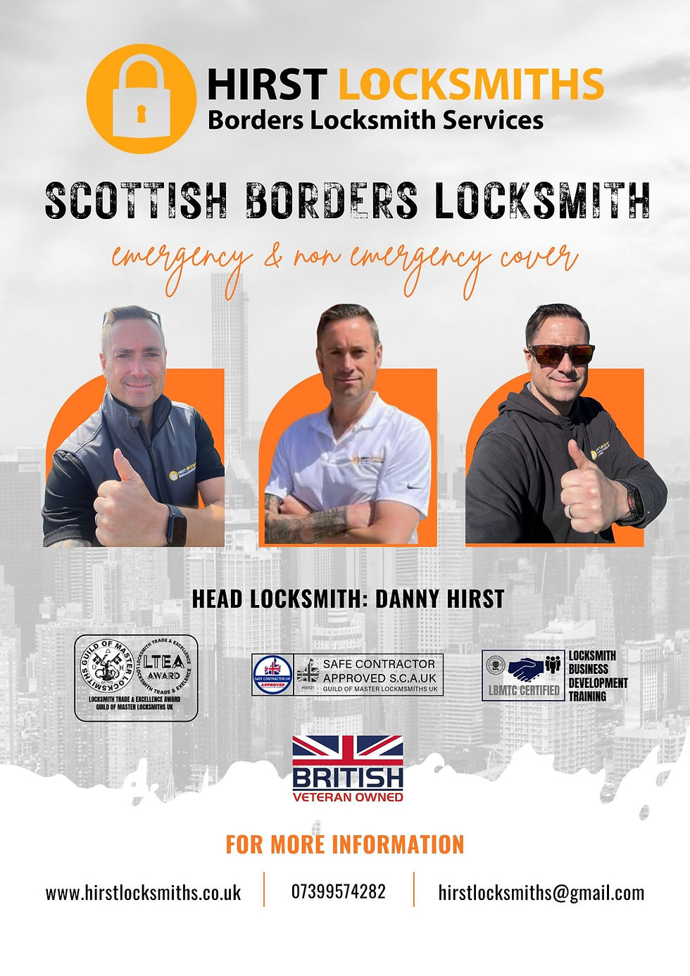 If you need a locksmith in the Scottish Borders, get in touch with Danny Hirst of Hirst Locksmiths - Hirst Locksmiths