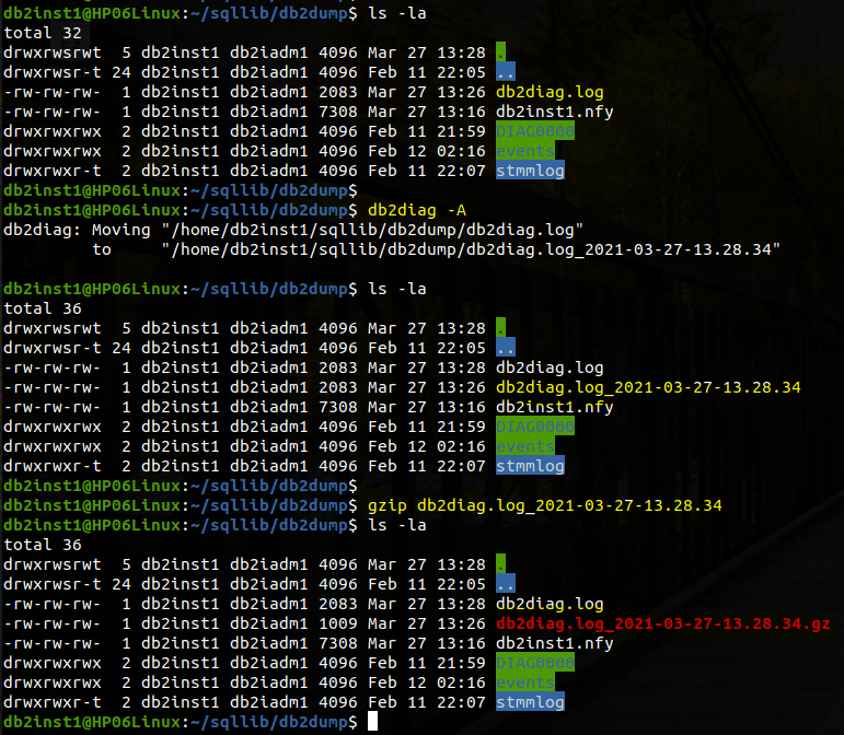 Compressing a db2diag file db2 capacity performance management