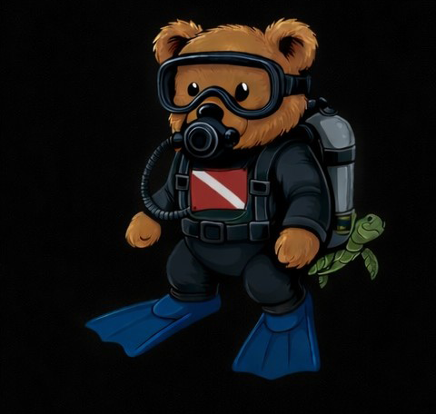 Thumbnail: Teddy Bear Diver T-Shirt 
