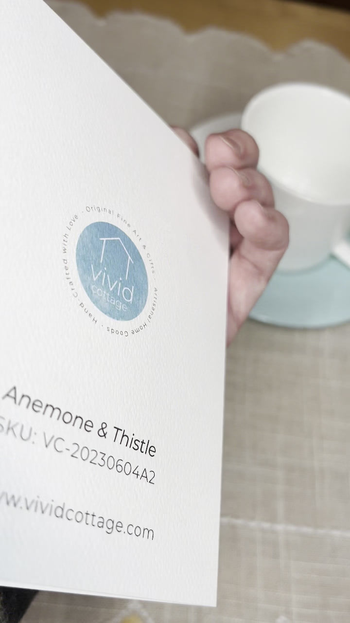 Thumbnail: Video of greeting card with Anemone, Thistle, and Orlaya