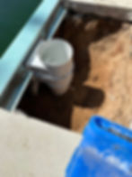 New pool skimmer replacement, not yet encased in concrete.