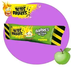 Tete brûlées barre pomme lot de 5 pieces