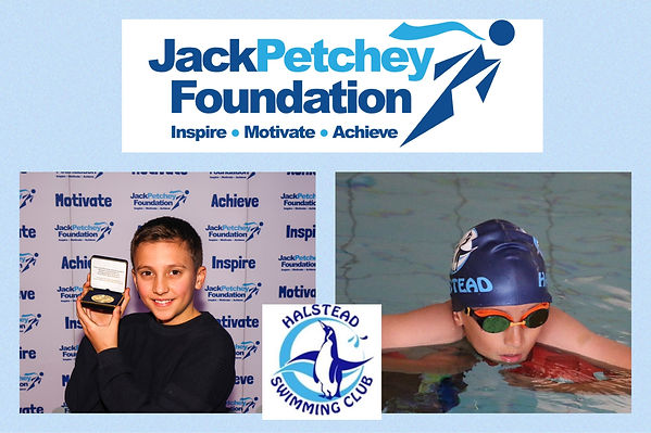 Image of Jacob receiving his Jack Petchey award and a photo of Jacob swimming