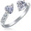 Thumbnail: Karatcart Platimun Plated Heart cut Adjustable Ring