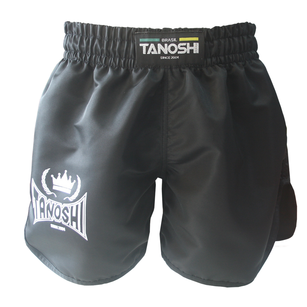 Shorts KNG Preto TANOSHI para Luta MuayThai Sanda Kick