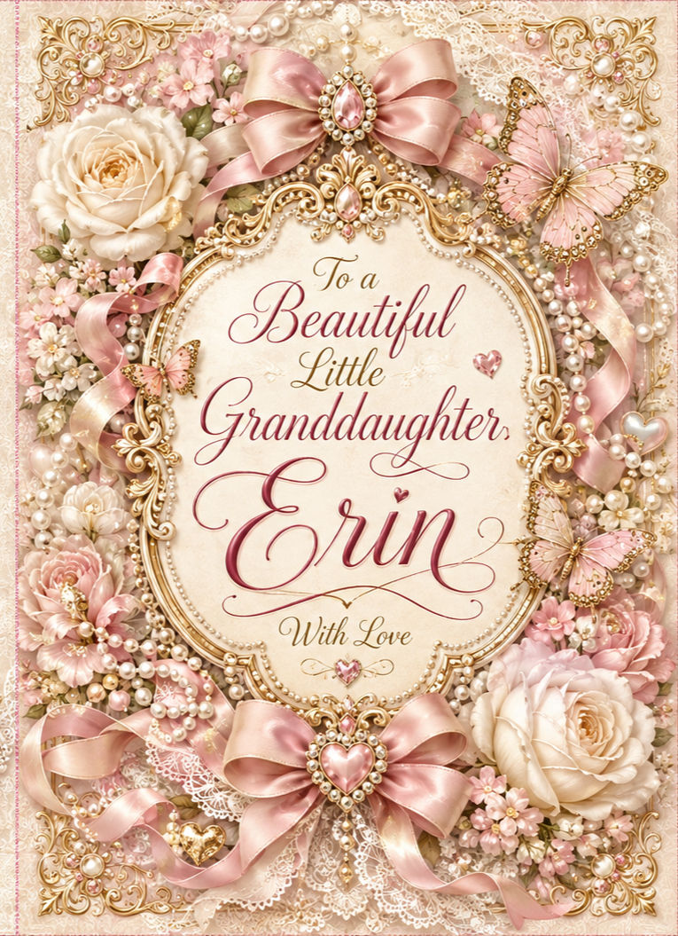 C267 – Sample Personalised Card 'For Granddaughter Erin'