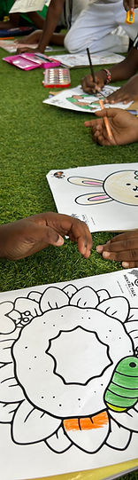 Children doing mindful colouring