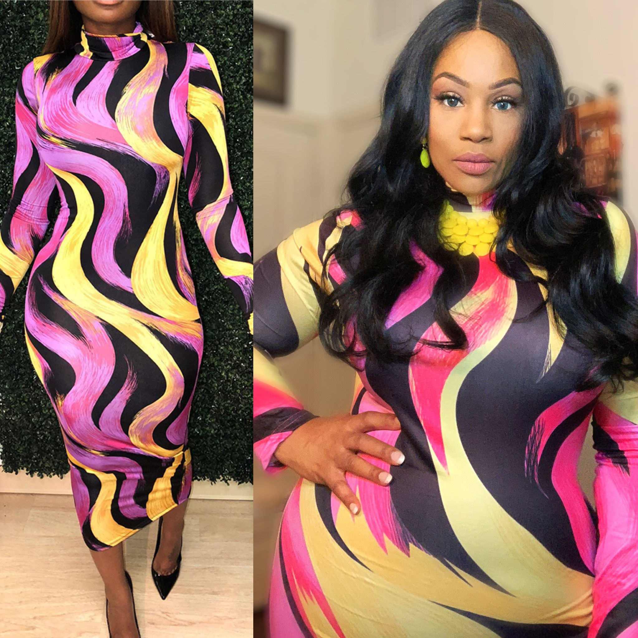 Multicolored Bodycon Dress