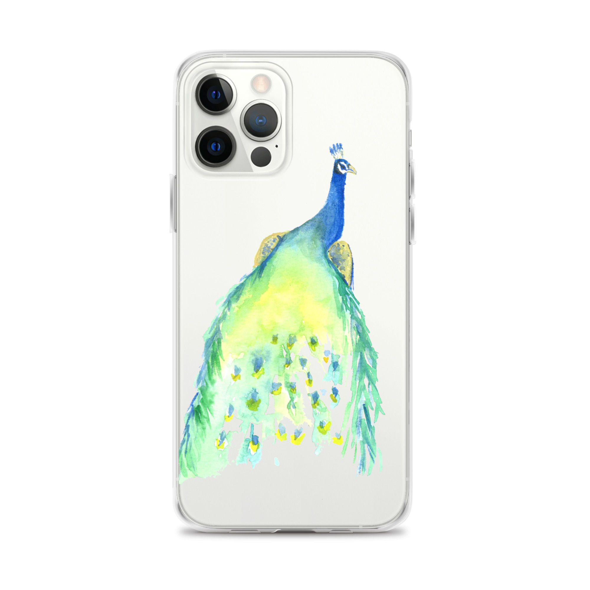 Clear Case for iPhone® - Watercolor Peacock