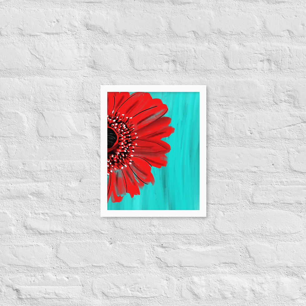 Thumbnail: Framed poster - Red Gerbera Daisy