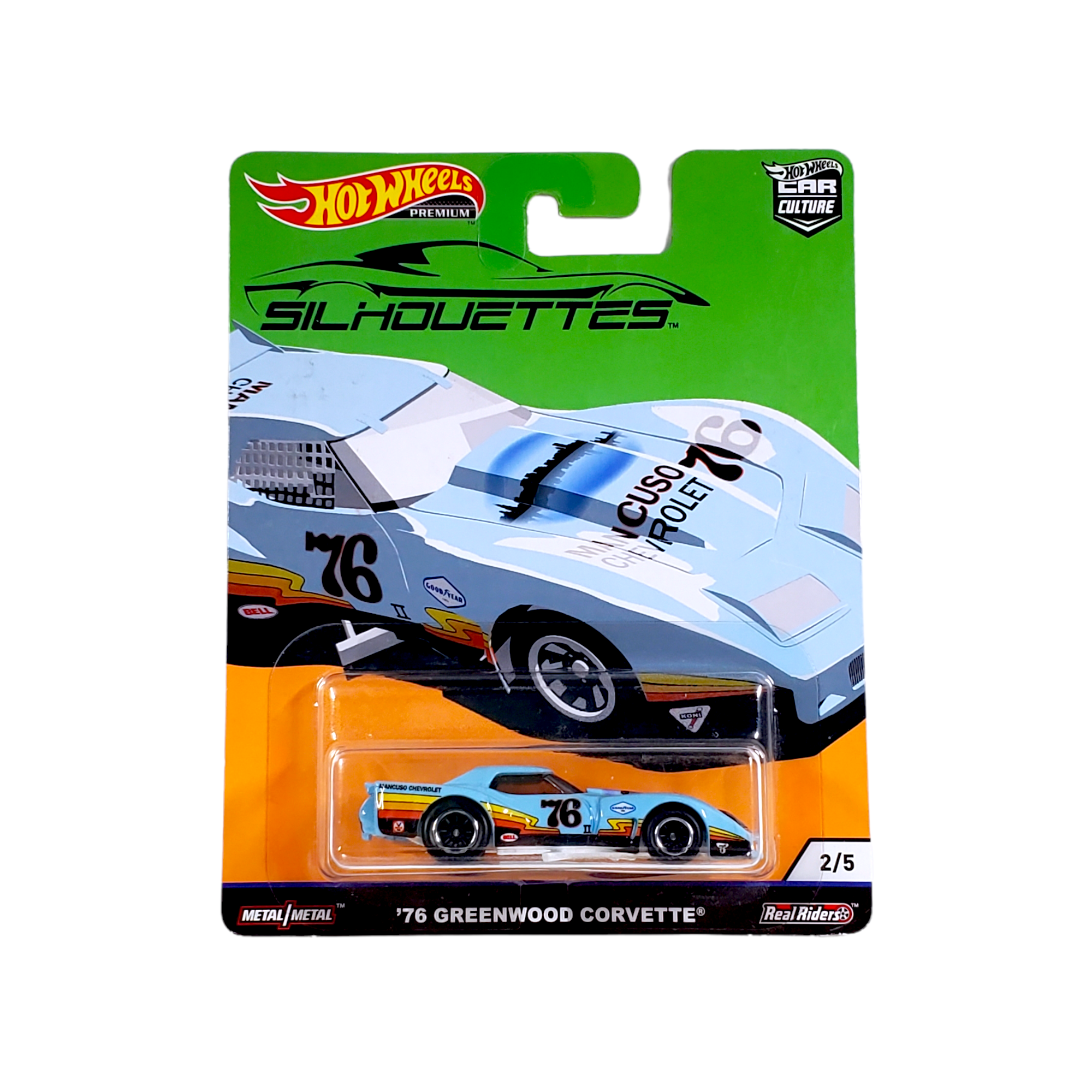 Hot Wheels Silhouettes '76 Greenwood Corvette Car Culture 2/5 Blue