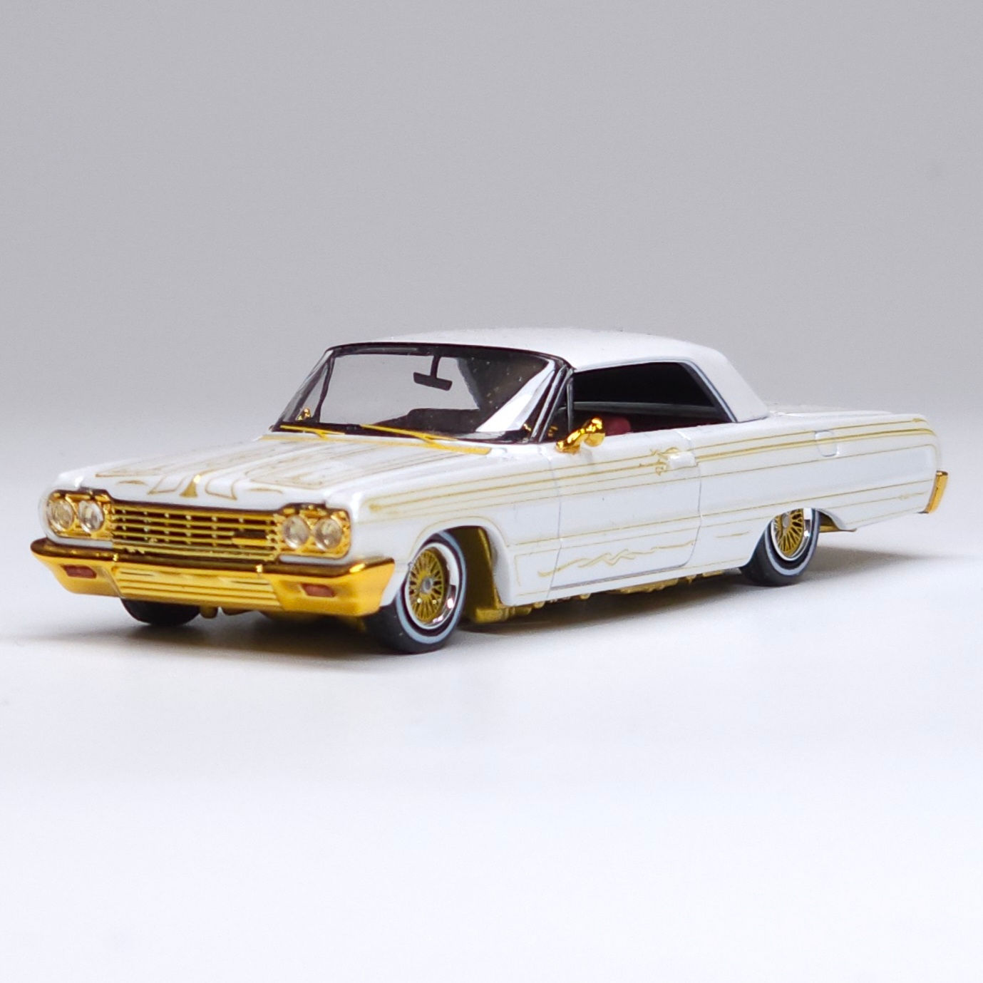 Fine Works64 1964 Chevrolet Impala Lowrider w Moving Suspension Pearl White