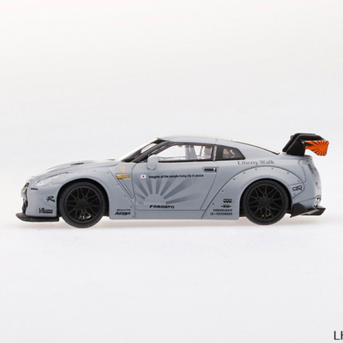 LIBERTYWALK LB★WORKS GT-R Matte Grey Mini GT LB☆Works Nissan GT-R Matte Grey #003 | RDDC Diecast