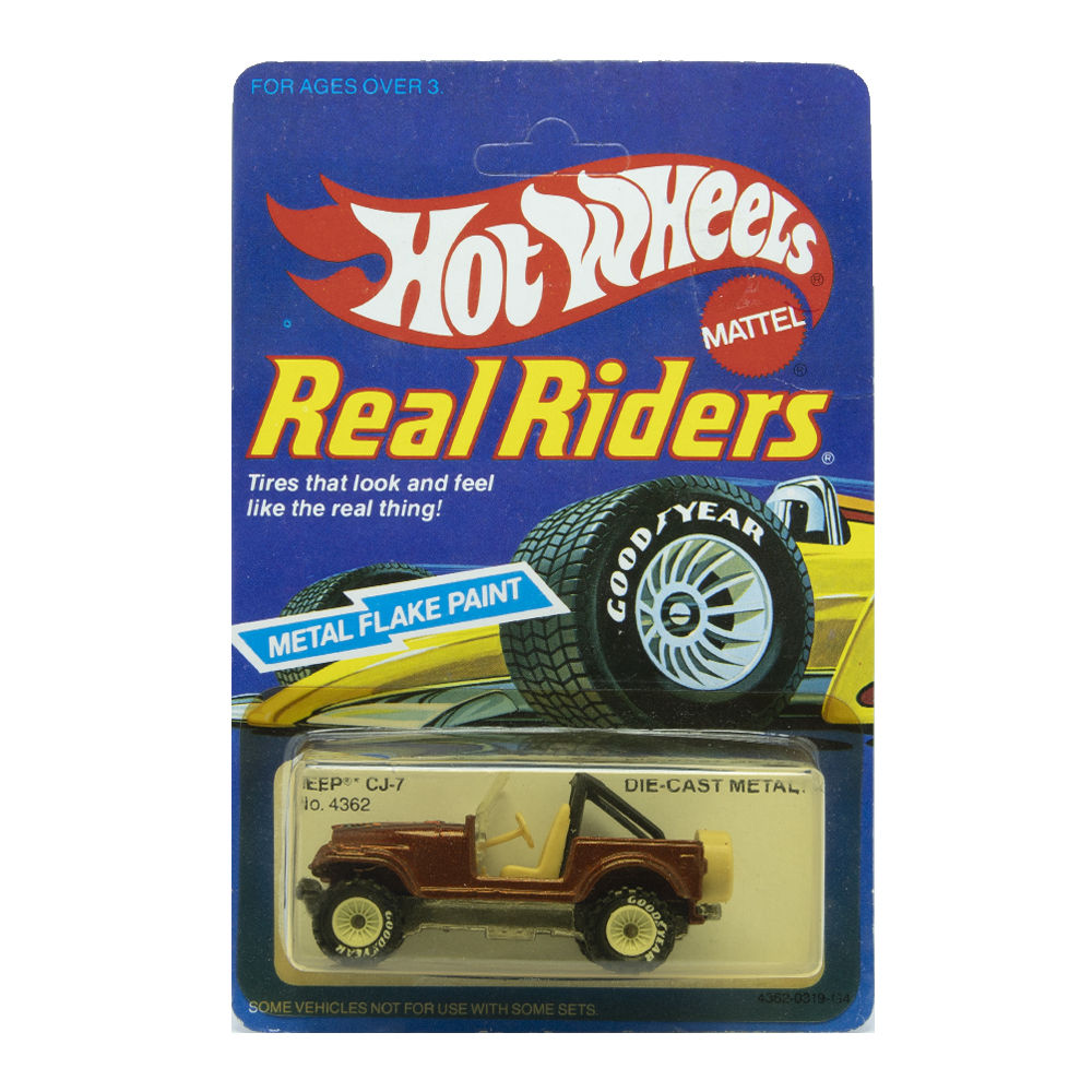 Hot Wheels Real Riders #4362 Jeep CJ-7 White Hub Version