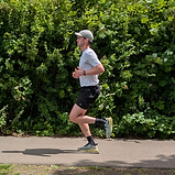 Man running outdoors on a path