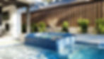 Closer view of a spa in a pool by Calvery Pools