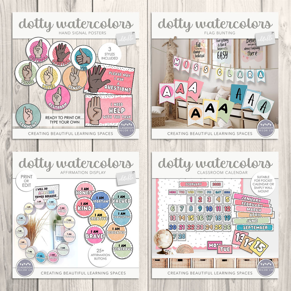 Thumbnail: Dotty Watercolor | Complete Classroom Bundle