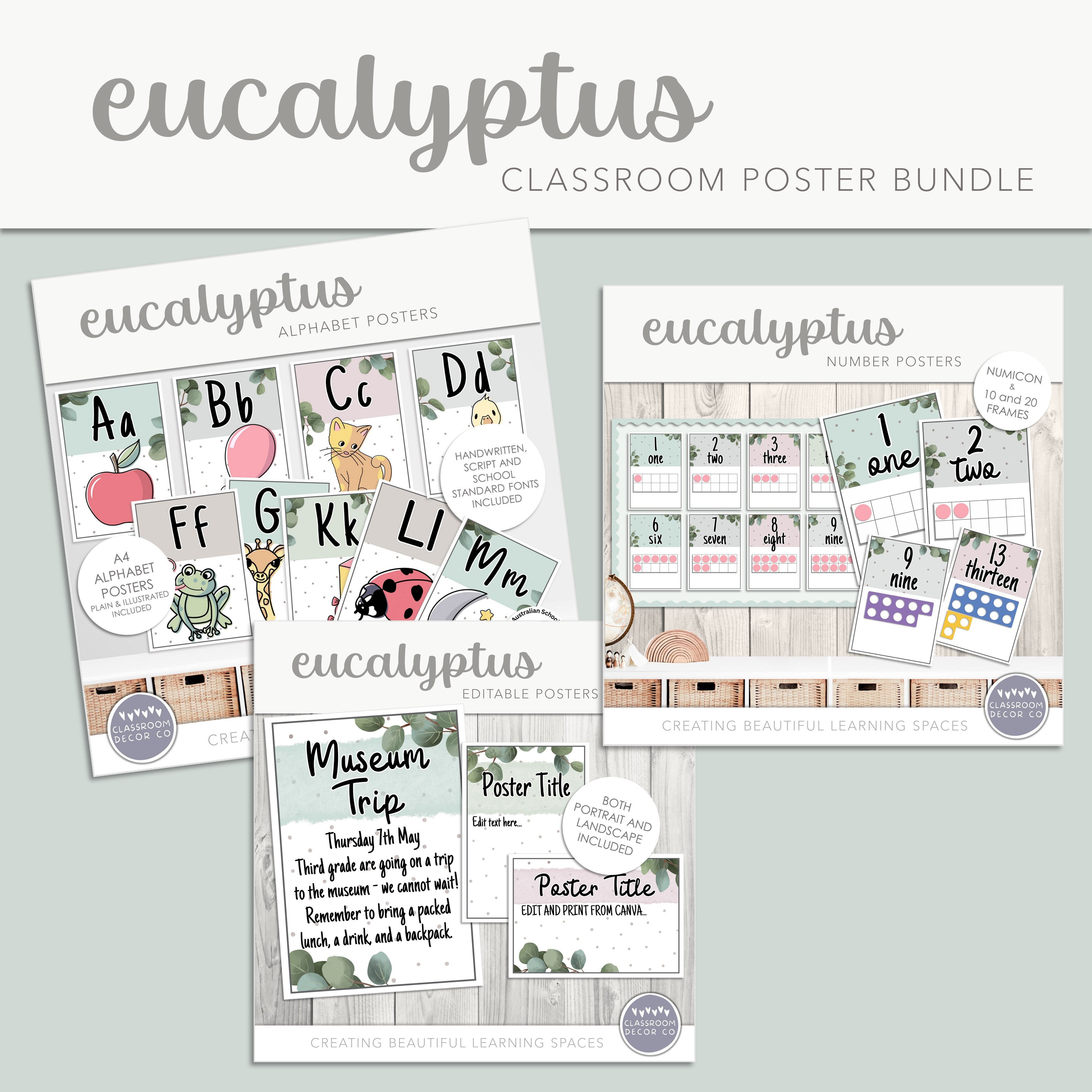 Eucalyptus | Classroom Posters Mini Bundle