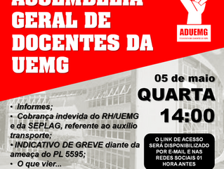 Assembleia Geral de docentes da UEMG - 05 de maio