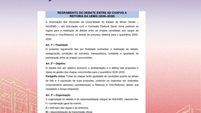 REGRAS DO DEBATE ELEIÇÃO REITORIA UEMG 2026