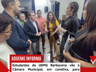 Estudantes da UEMG Barbacena, vão a câmara municipal em mobilização contras os PLS 3738 e 3733/2025