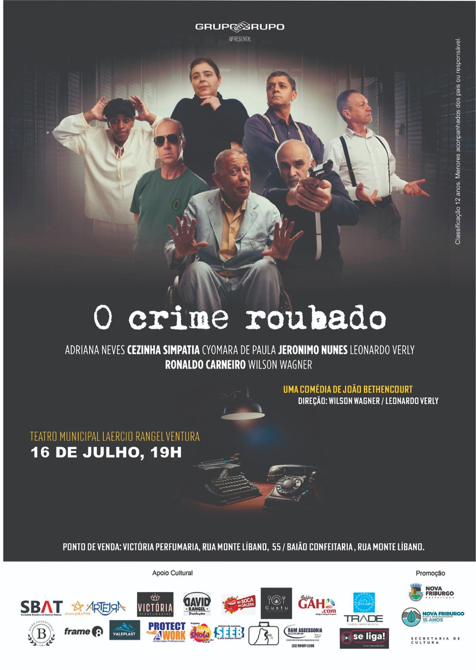 Teatro em Friburgo: "O Crime Roubado" promete mistério e risadas dia 16 de julho