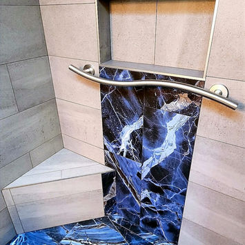 Blue Shower Tile