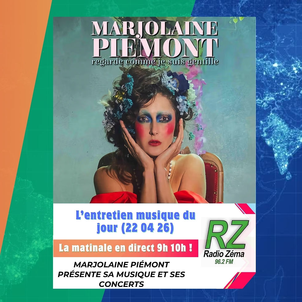 L'entretien musique du jour (22 04 26) de la matinale en direct !
Marjolaine Piémont présente ses créations et concerts.
"Marjolaine Piémont est culottée. Elle bouscule le monde à rebrousse-poil et s’amuse des conventions. Avec humour, douceur et impertinence, elle ose le grand écart entre l’intime et le politique. Inclassable, cette voix singulière de la chanson française s’impose par une écriture incisive, des thèmes osés et une générosité solaire. "
#news #radio #actumusique #replay #interview