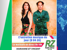 L'entretien musique du jour (8 04 26) - Marianne et Vincent dit "Vicente et Marianna" présentent : So Samba, leurs créations musicales et concerts, participations à d'autres œuvres célèbres et mondiales.  En replay avant 12h sur radiozema.com !  #news #musique #actumusique #agendaconcerts