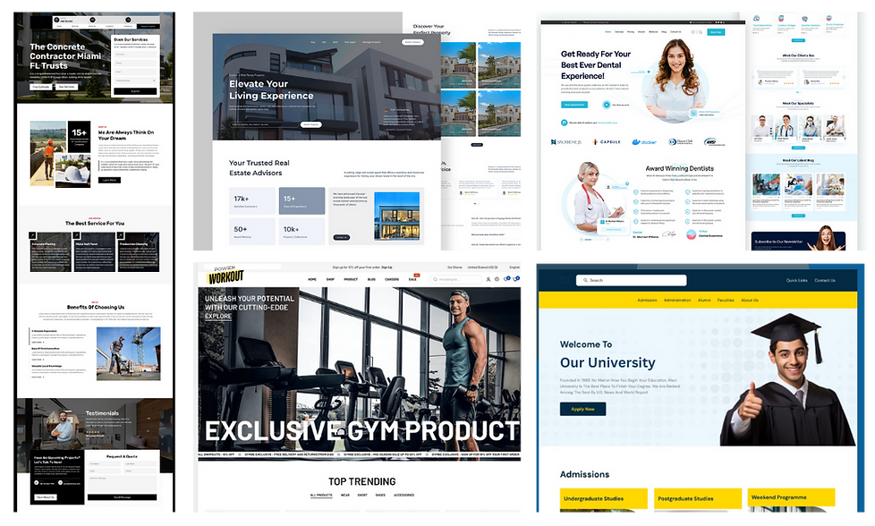 Website design pages