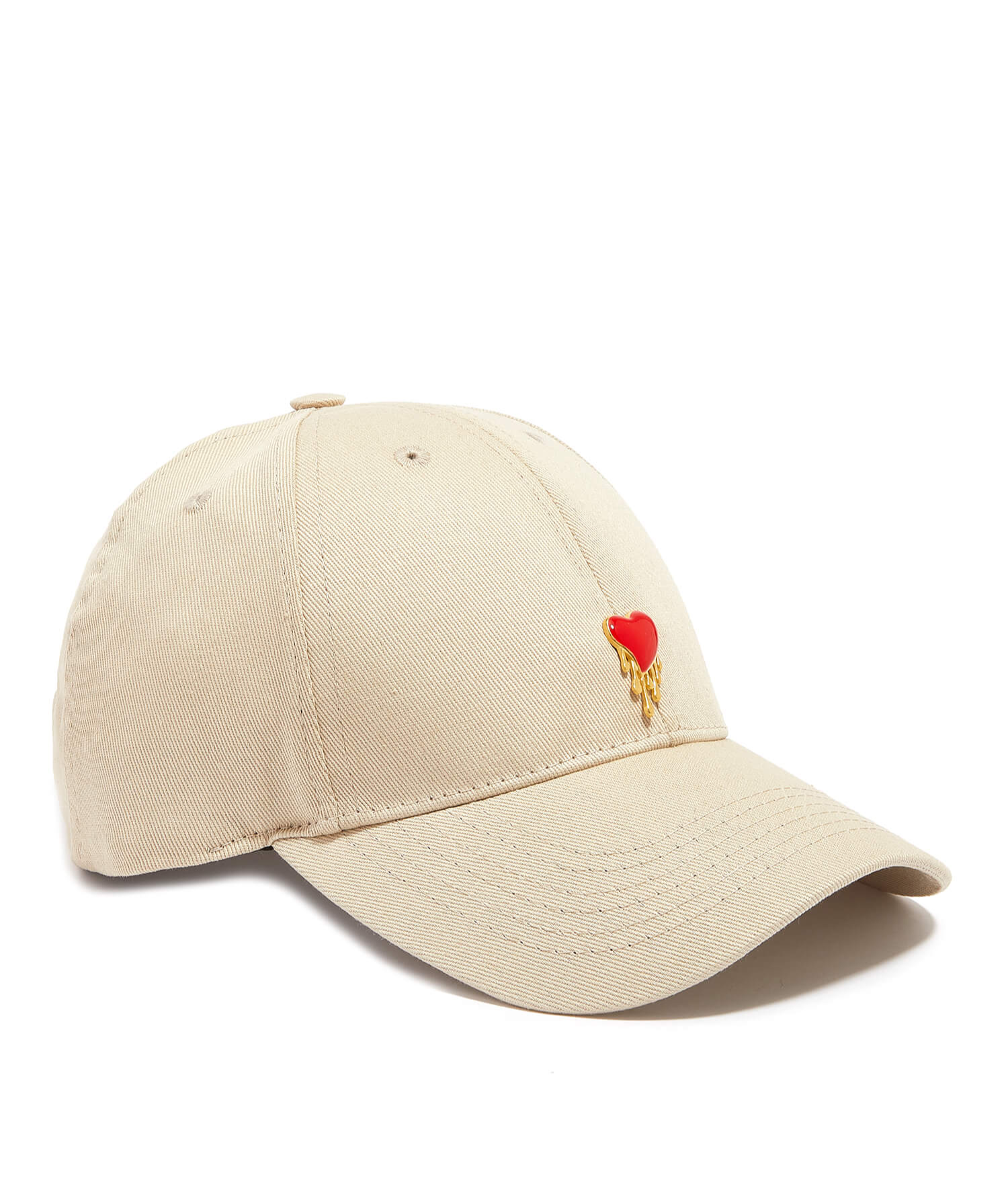 Let's Martini Gümüş Kalp Tak-Çıkar Bej Şapka