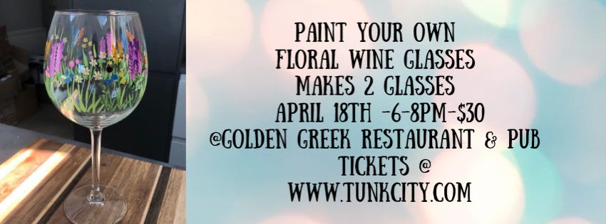 Paint Floral Wine Glasses @Golden Greek Restaurant & Pub 