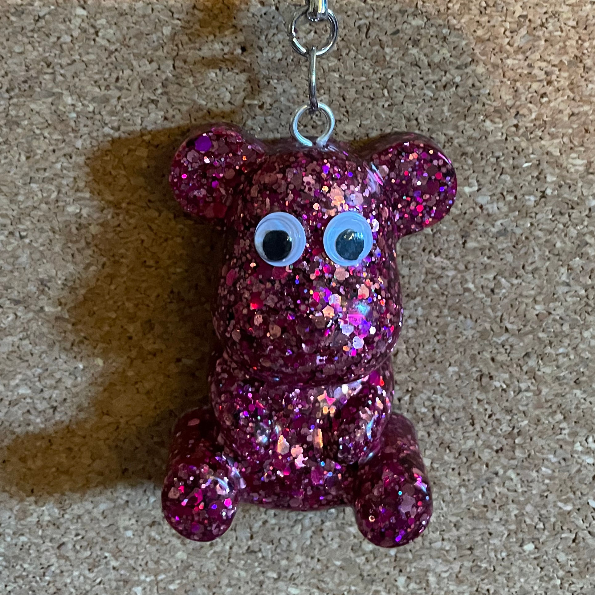 Super Pink Teddy Bear Keychain